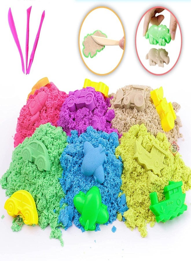 Firstly Traders Pack of 12 Mini Sand Multi Color for Kids with 12 Assorted Moulds+3 Modelling Tools - Kinetic Sand Kit Activity Toys, Soft Sand Clay Toys for Boys & Girls - Image 4